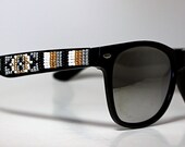 Beaded Sunglasses Gold and Silver Mirror