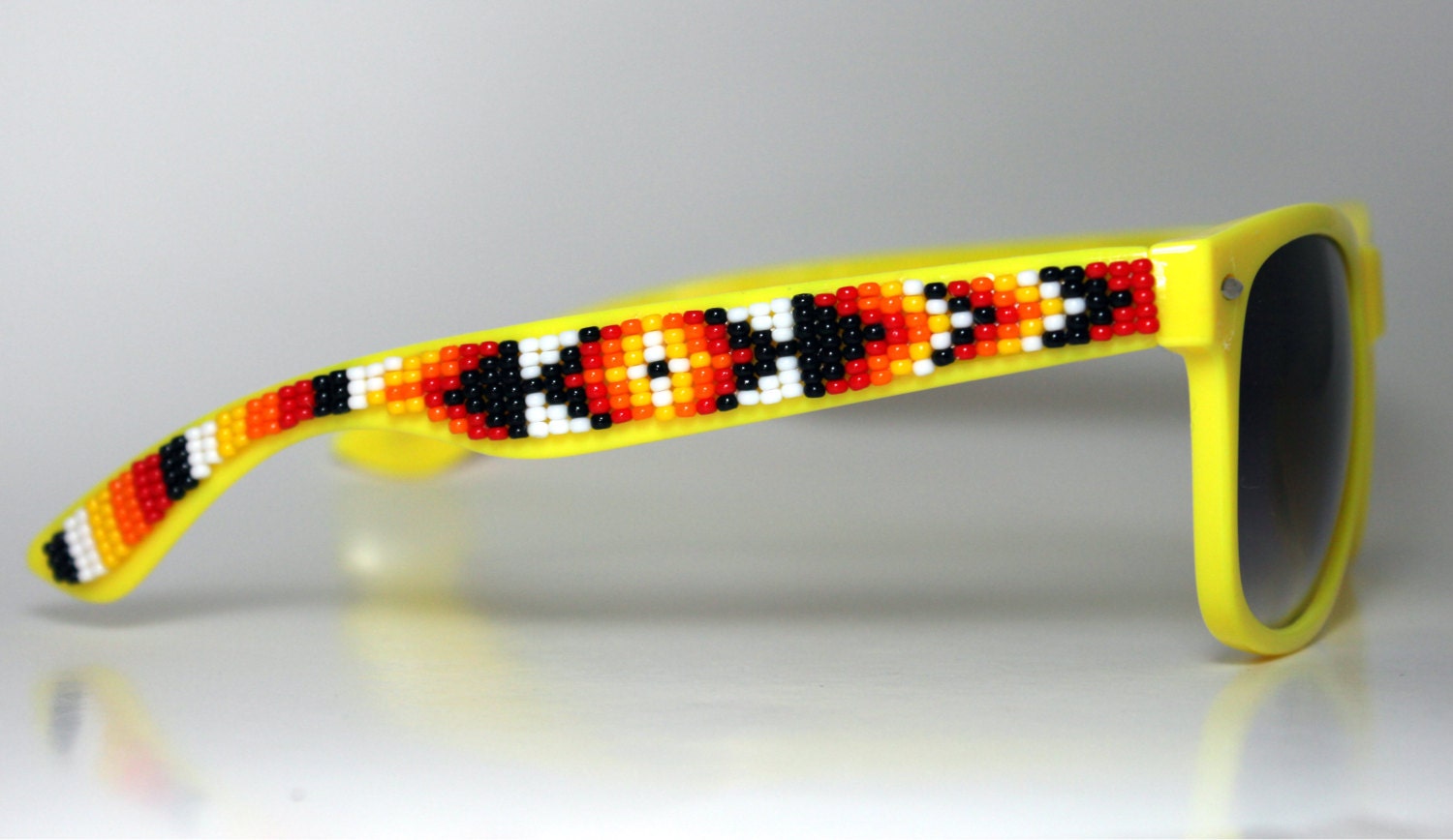 Beaded Sunglasses Yellow Fire