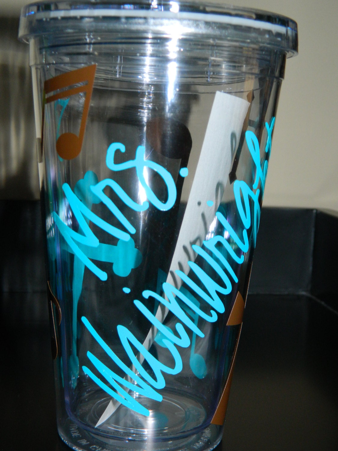 16 oz Personalized Acrylic Cup/Tumbler with your choice of vinyl colors and font  Great for teacher gifts, Sunday School Teacher gifts,