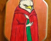 Bird Saint- wood panel