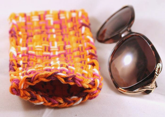 Bright Orange Woven Eyeglass Case