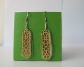 Balsa wood cut out earrings