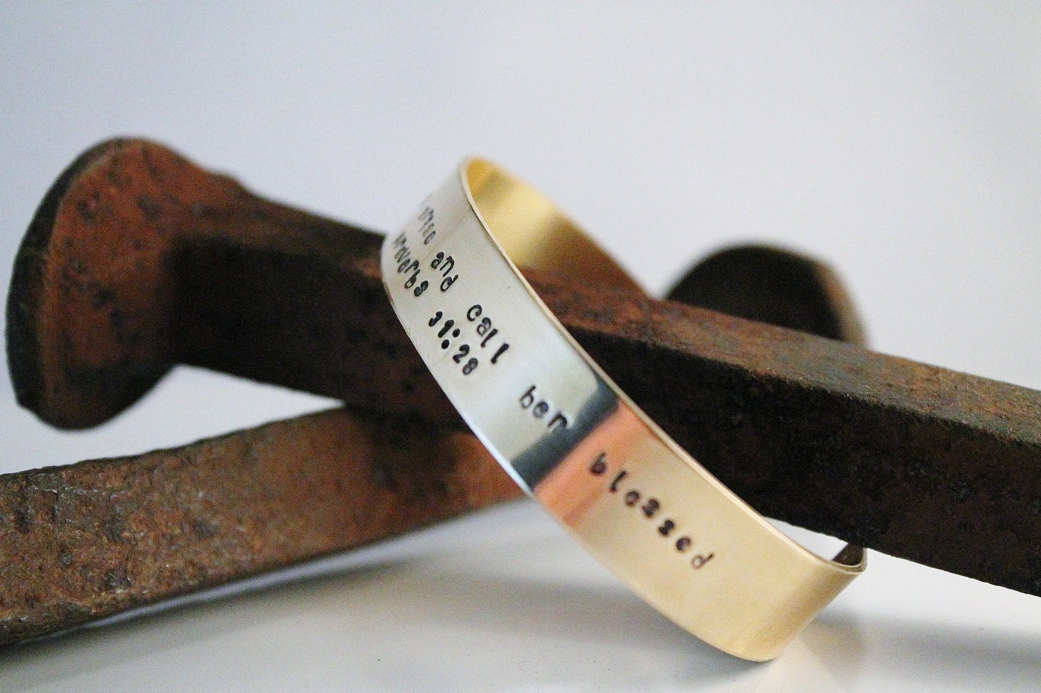 Proverbs 31 Mother's Day Bracelet -BRASS-  "her children arise and call her blessed" Bible verse