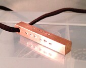 Father's Day Copper Bar Nexklace with custom names - Hero, Dad, Daddy, Papa, or child's name