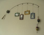 Fishing Pole Picture Frame - Metal Brown - 4 Frames