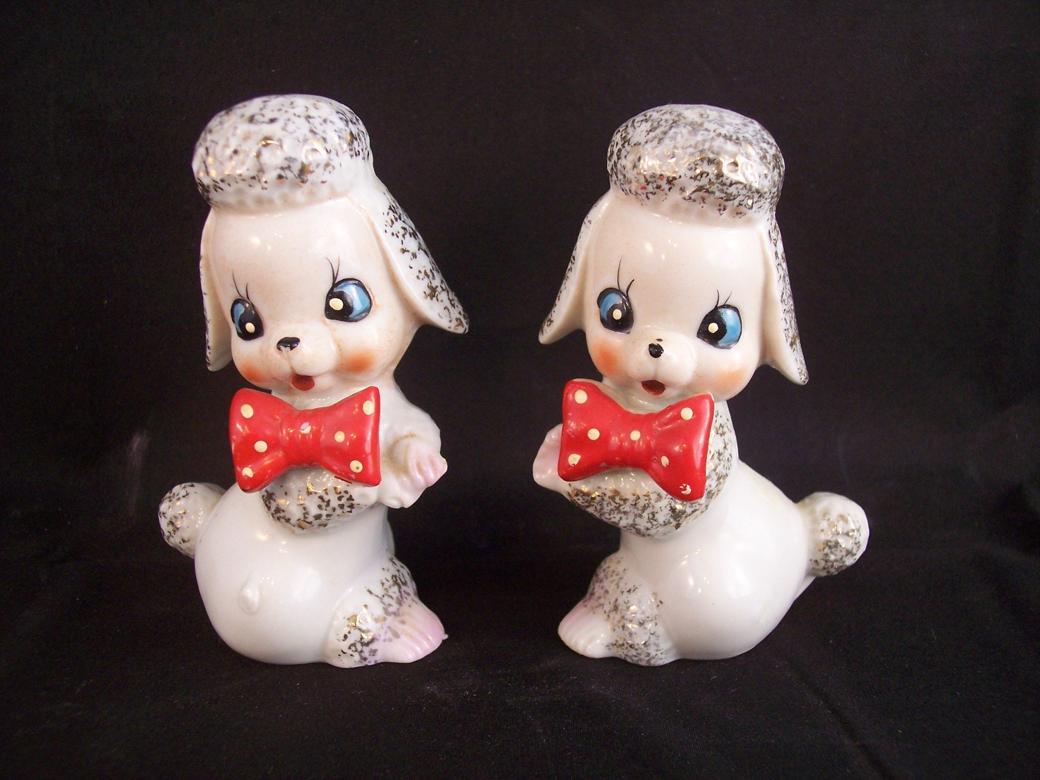 Poodle Salt and Pepper Shakers Set Japan Vintage 1950s S & P
