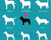 Favorite Dog Breed : All Dog Silhouettes Poster