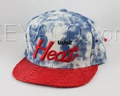 Custom Miami Heat Strapback, Acid Wash Denim, Red Python Belly, Red Lambskin, Gold Buckle