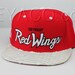 Custom Detroit Red Wings Strapback, White Matte Python Belly, Red Lambskin, Gold Buckle