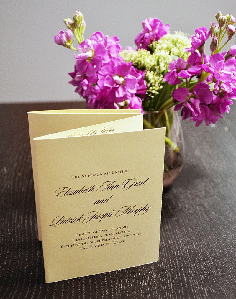 Custom Traditional Multi-Fold Wedding Programs - Set of 100