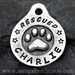 Pet Tag Dog ID Tag Puppy Collar Tags Hand Stamped Custom Pewter Paw Print
