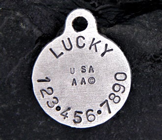 Dog Tag Pet ID Tag - Hand Stamped Star Dog Tags