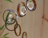 RECYCLING BEER BOTTLES into windchimes, garden decor, eco friendly and green, mobiles, wind chime 60
