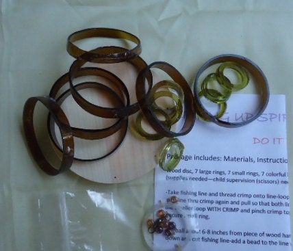 DIY WINDCHIME KITS, eco friendly and green, garden decor, windchime, wind chime, mobile, colorful and musical, supplies, diy20