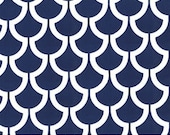 Billow in Navy Fabric, Bekko, Home Decor Fabric, Trenna Travis for Michael Miller Fabrics, Half Yard, 1/2 Yard