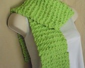 Neon Green Chenille Knit Scarf Neckwarmer