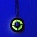 Glow in the Dark Compass pendant. Copper, green, & bone. Handmade steampunk jewelry