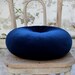 Navy blue velvet round pillow