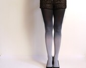 Ombre Tights.  Hand dyed Gray and black