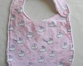 Pink Narwhal Adjustable Side Snap Bib