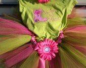 COWGIRL BIRTHDAY TUTU Custom Set  Boutique style Birthday Set 2t 3t 4t 5t 6