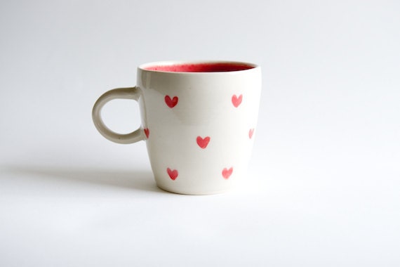 Red Heart Mug- handmade ceramics by RossLab