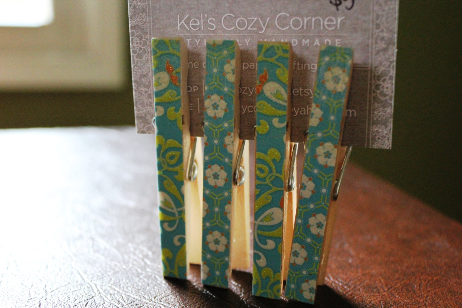 Blue Lagoon Magnetic Clothespins (Set of 4)