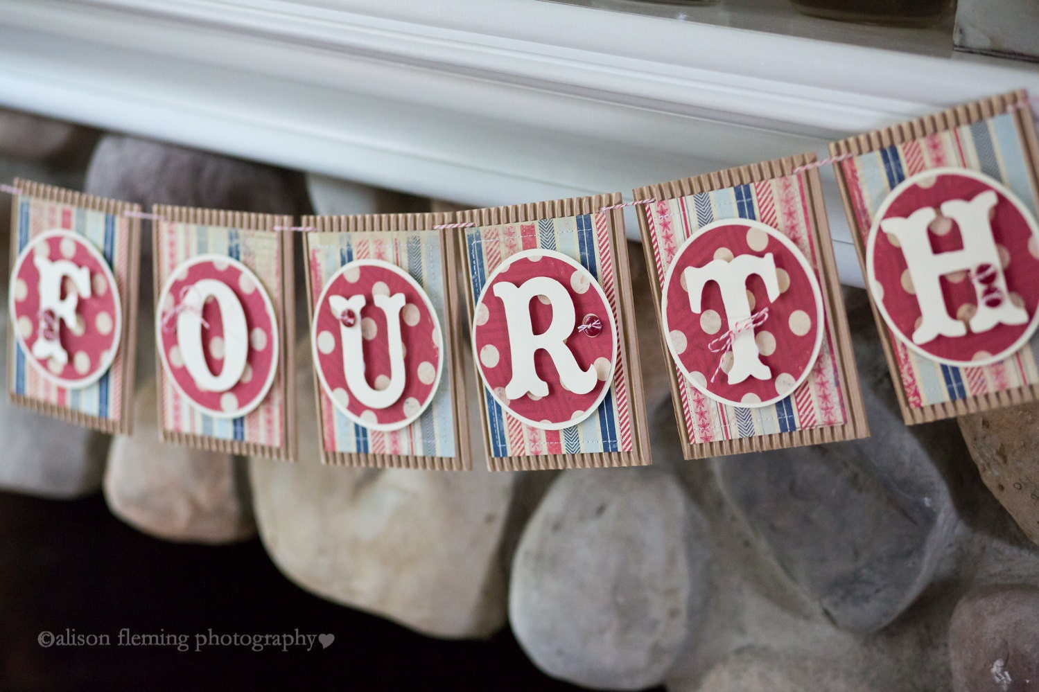 4th of July Paper Banner - Banner, Garland, Independence Day, Patriotic