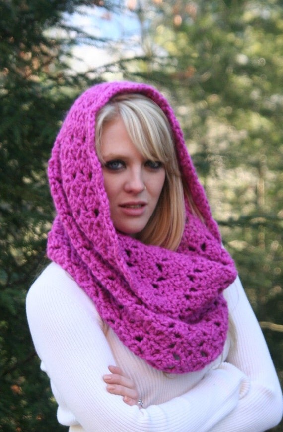 SALE Fuchsia Pink Chunky Cowl Scarf Snood / Autumn / Winter Fashion Accessories