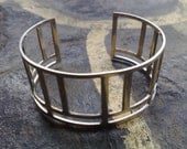 CUFF05 - 925 Sterling Silver Cuff with Front Garden Gate