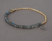 Labradorite Gemstone Beaded Gold Bracelet also available in Silver