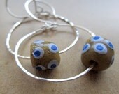 Hoops with African Glass Beads