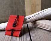 ON SALE //  Red Suede Business Card Holder