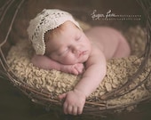 Newborn Photo Prop: Newborn Head Scarf, Newborn Bonnet, Headscarf, Head Wrap - Natural, Organic, Upcycled Photography Props