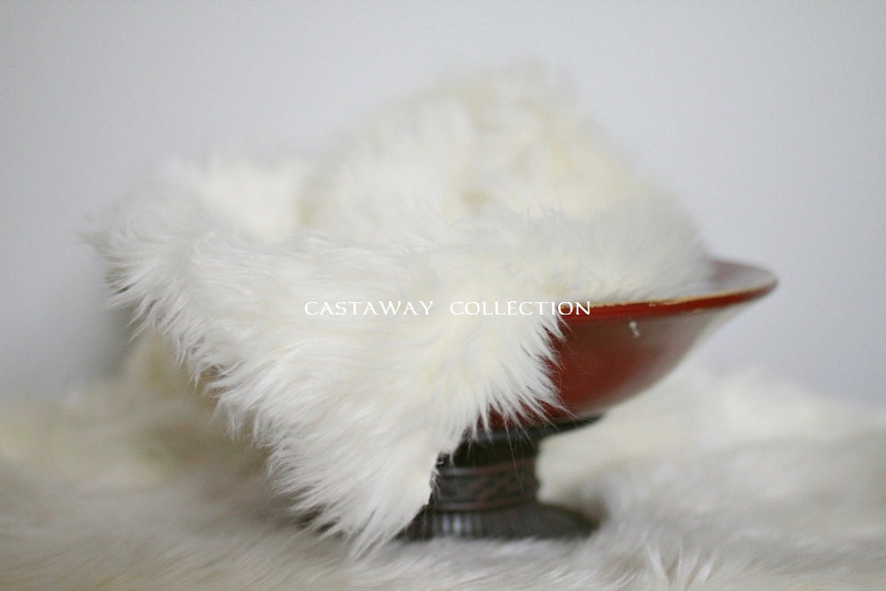 Newborn Faux Fur: Newborn Photo Prop - Mongolian Fur Mini Blanket, Basket Stuffer Filler, Photography Props