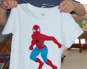 Spider Superhero Felt Applique Organic Cotton T-Shirt
