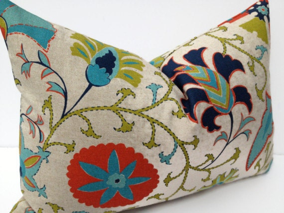 Suzani 14X20 Lumbar Pillow Cover Designer Home Decor Fabric-Throw Pillow-Accent Pillow-Designer Pillow-Throw Pillow