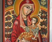 Mother of God with The Child Jesus. Byzantine icon handmade painted. Made only on demand