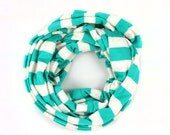 Striped Infinity Scarf on SALE - Kelly Green and Oatmeal