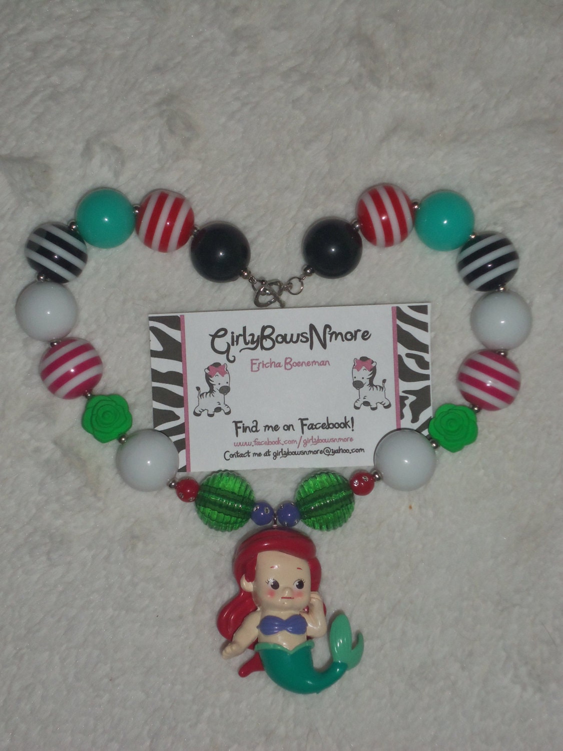 Princess Necklace - Chunky Necklace - Children's Jewelry - Ariel - Little Mermaid