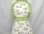 Little Girl's Ruffled Apron with Mama and Baby Birds - Valori Wells Wrenly fabric