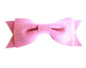 Pink Wool Felt Bow Hair Clip.  For Infant, Toddler, Child, Teenager or Adult. Graceful by Anna on Etsy.
