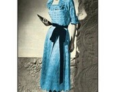 1950s Cocktail Lace Dress with Square Neckline - Knit pattern PDF 1050