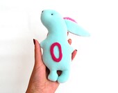 Monogrammed baby toy gift bunny mint green Personalized toy