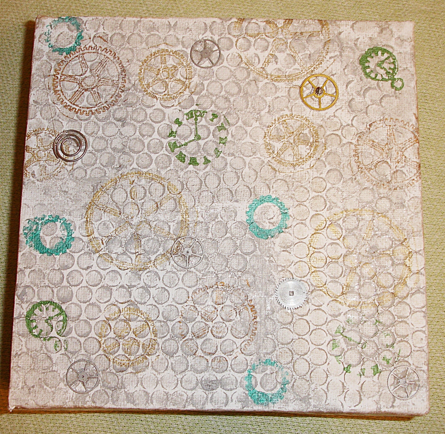 Steampunk It - Mixed Media Art on Small Canvas