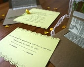 Yellow Honey Bee Typewriter Wedding Invitation