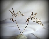 Rustic Elegant Wedding Decor Cupcake Topper, Mr Mrs, Handmade Decorations