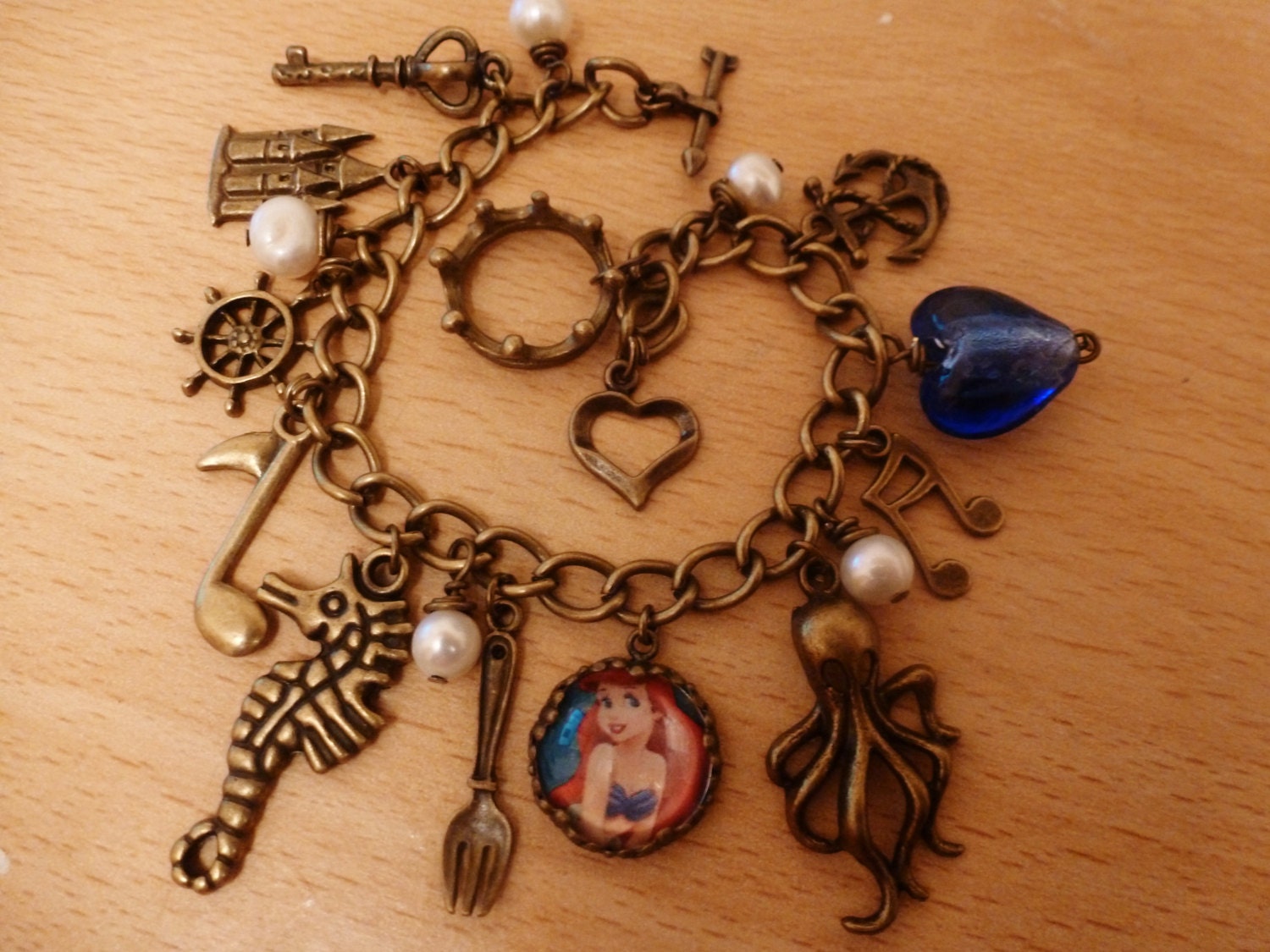 Deluxe vintage style ariel The Little Mermaid disney bracelet