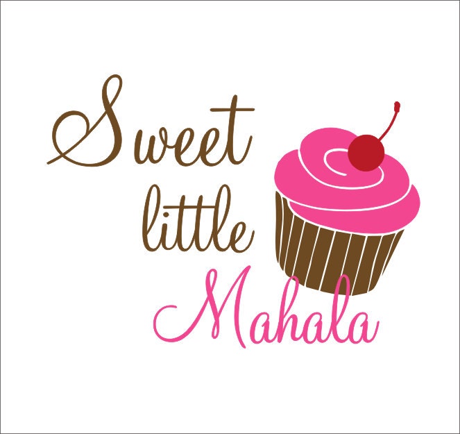 Cupcake Vinyl Decall Personalized Sweet Little Vinyl Wall Art Children Houswares Custom Girl Home Decor Everything Else