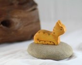 Orange Tiger Striped Kitty Cat Wooden Toy - Nature Table - Waldorf Animal